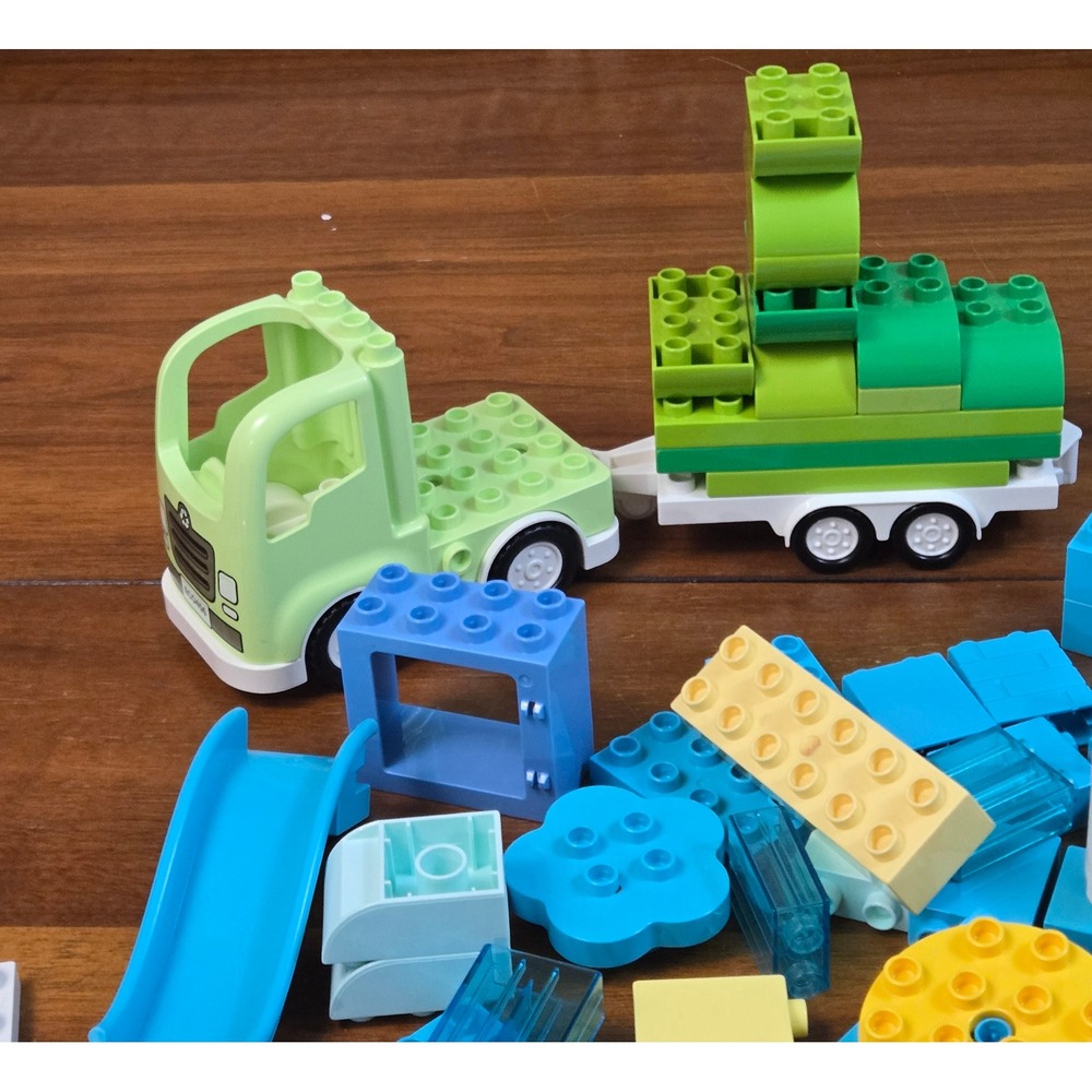 LEGO Duplo Mixed Lot Truck Trailer Slide Door Snowflake Bricks 80+ Pieces